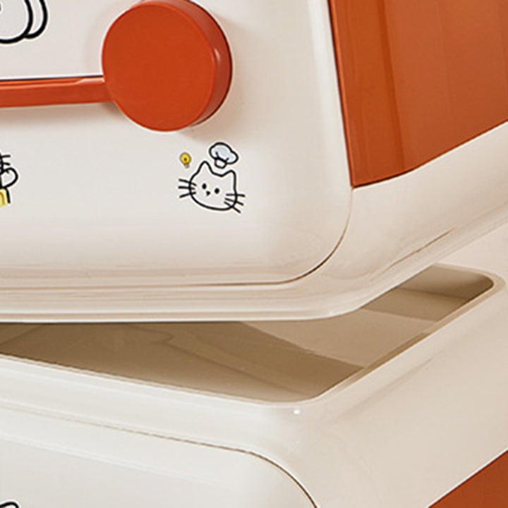 Armoire de rangement contemporaine ovale créative en plastique PP mobile et détachable à 2/3/4 niveaux pour salon 