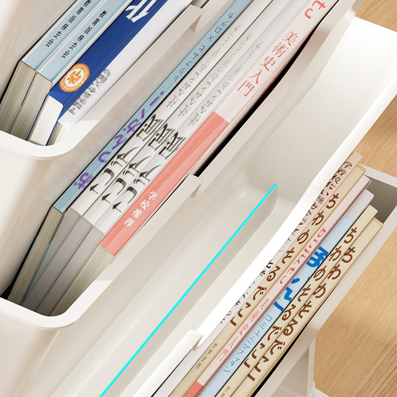 Modern Simplicity Trapezoid PP Plastic Movable Large Capacity Bookshelf 6-Storage Bin For Home Office