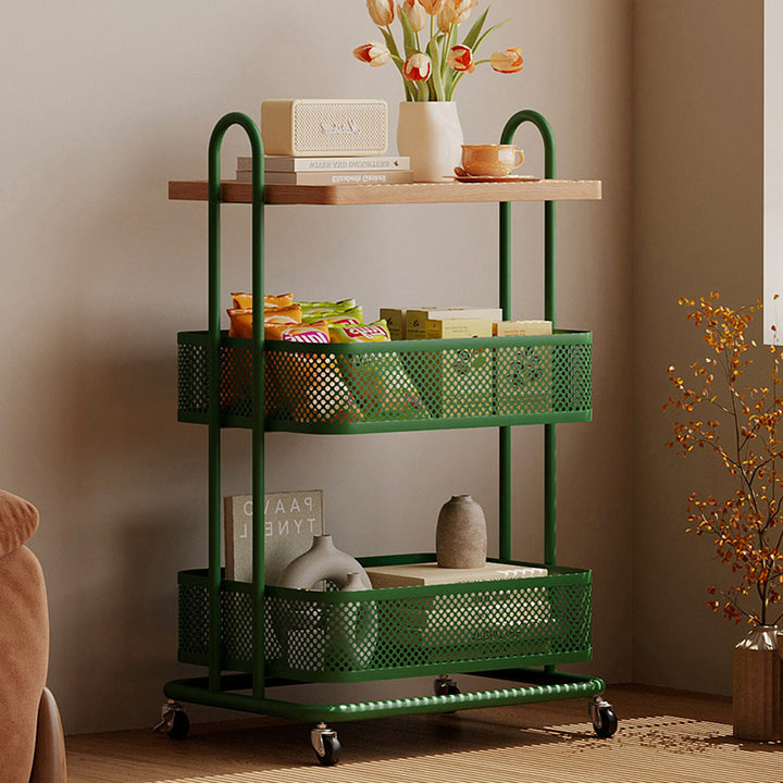 Étagère de rangement mobile à 3 niveaux en fer et panneau PVC rectangulaire industriel contemporain pour salon et chambre 