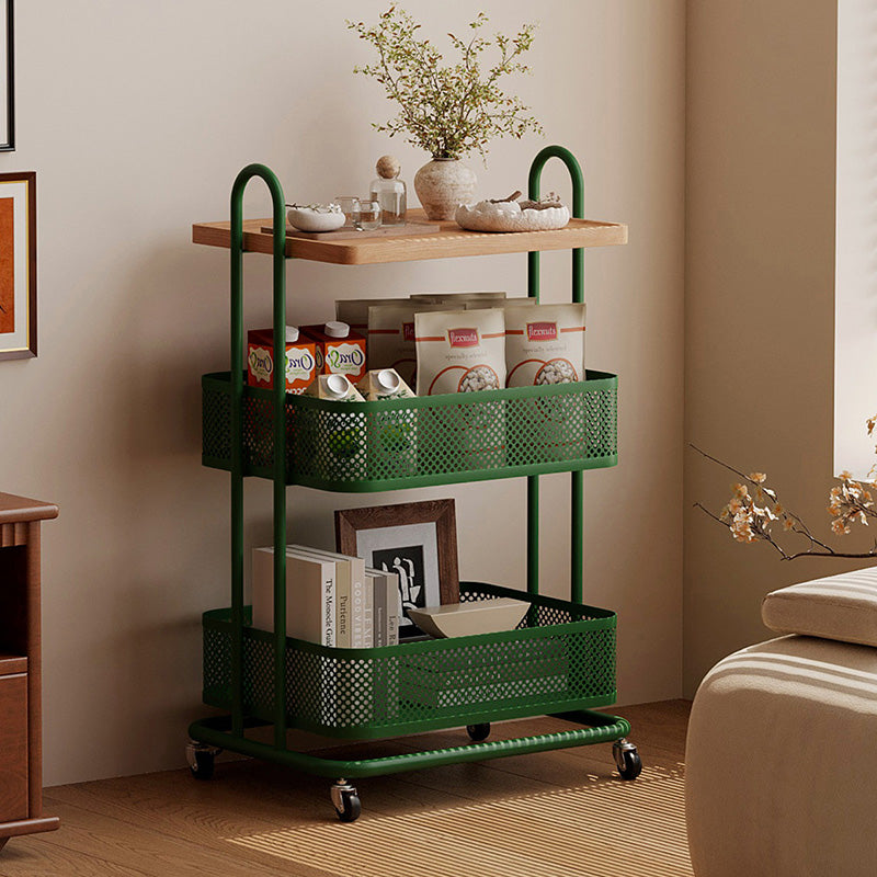 Étagère de rangement mobile à 3 niveaux en fer et panneau PVC rectangulaire industriel contemporain pour salon et chambre 