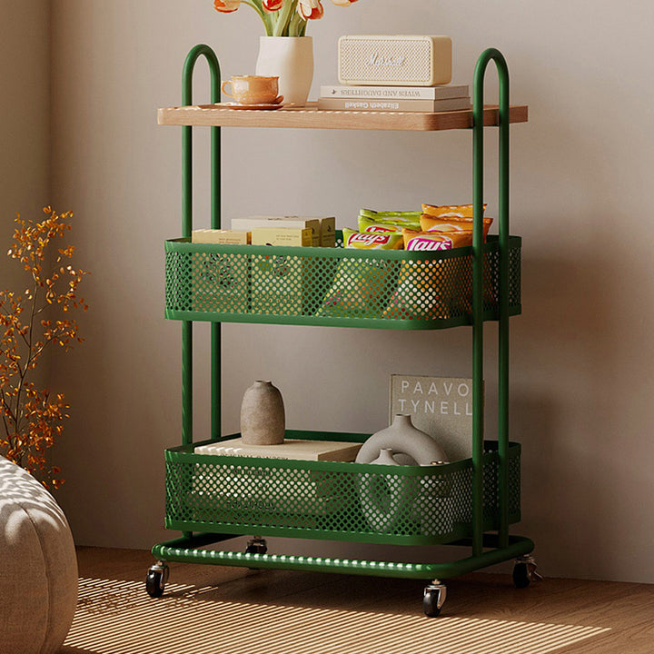 Étagère de rangement mobile à 3 niveaux en fer et panneau PVC rectangulaire industriel contemporain pour salon et chambre 