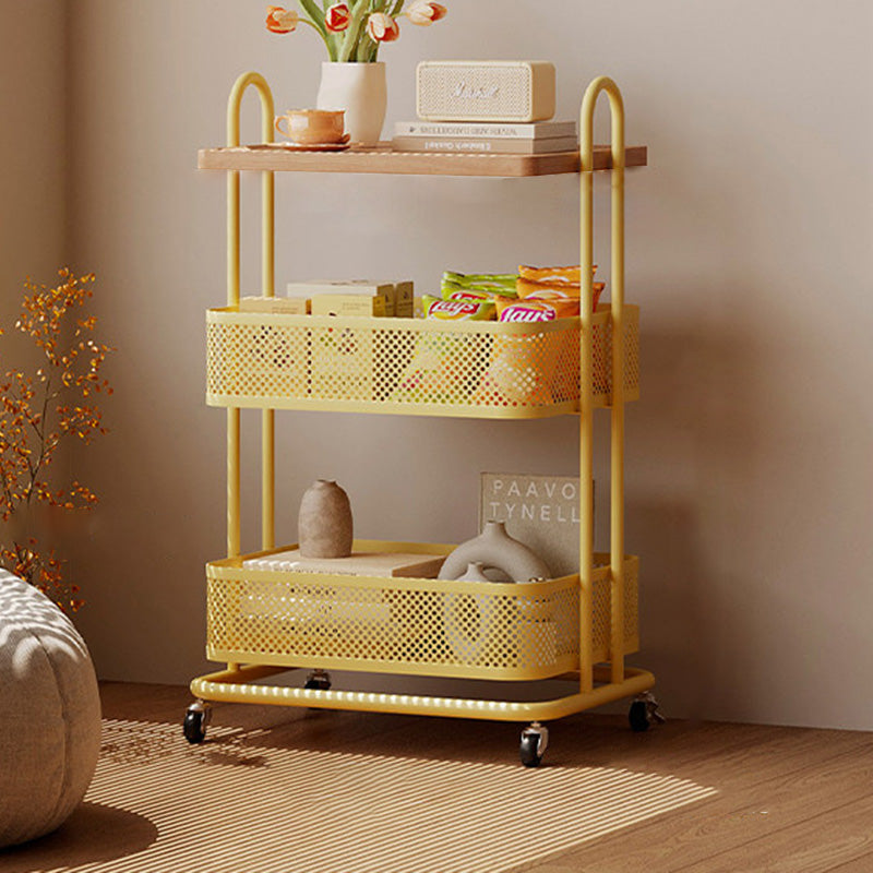 Étagère de rangement mobile à 3 niveaux en fer et panneau PVC rectangulaire industriel contemporain pour salon et chambre 