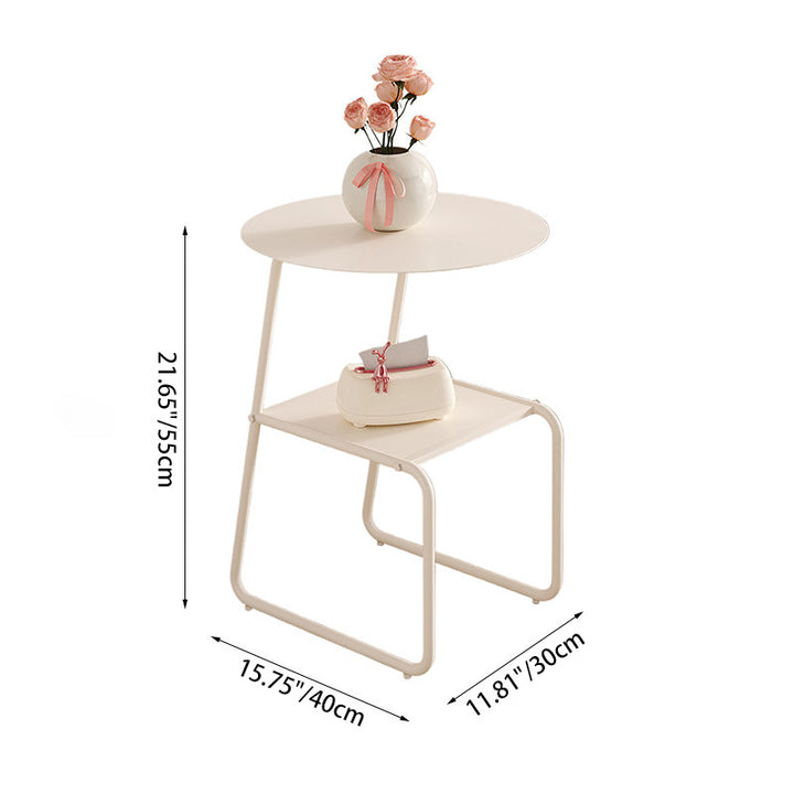 Table d'appoint contemporaine créative en fer géométrique, style dopamine, gain de place, à 2 niveaux, pour salon 