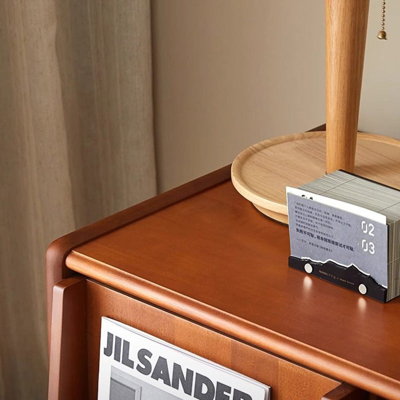 Aparador moderno rectangular Mid-Century de madera de pino, contrachapado y acero inoxidable con diseño de 2 niveles para salón 