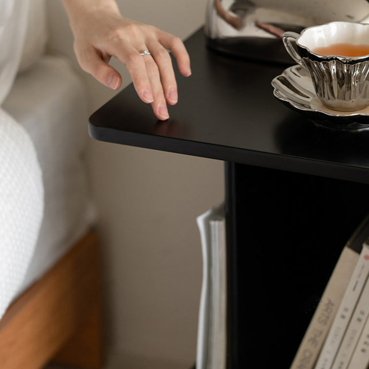 Zeitgenössischer skandinavischer rechteckiger MDF-Kaffeetisch mit versetztem Design, 2-stufig, für Wohnzimmer &amp; Schlafzimmer 