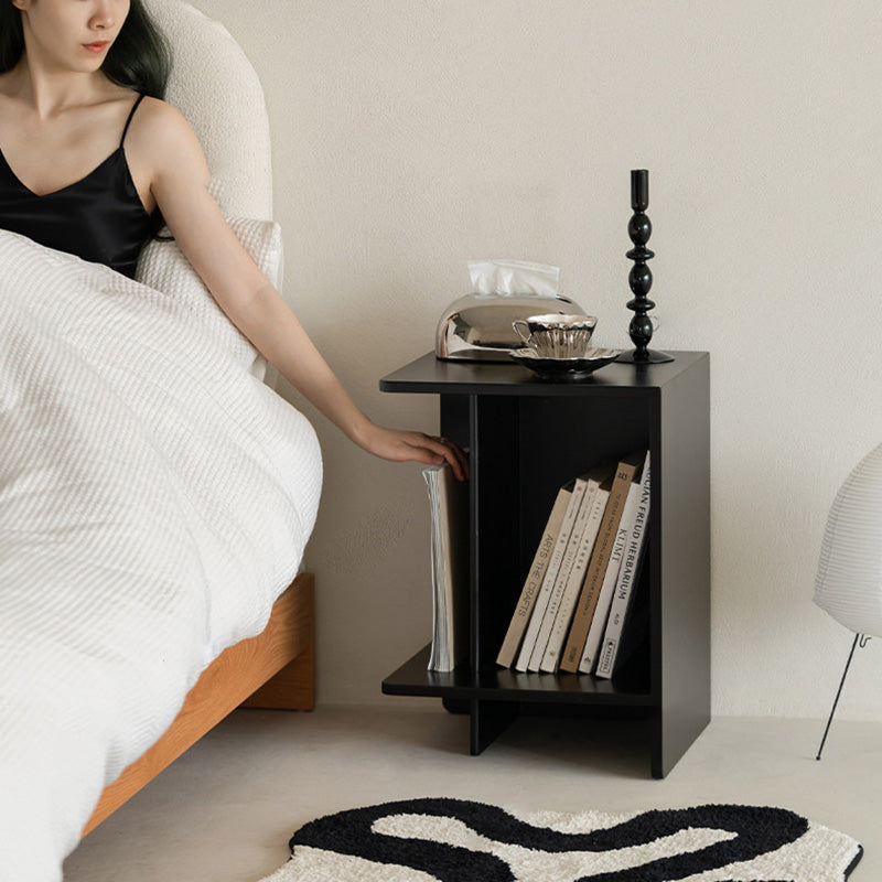 Zeitgenössischer skandinavischer rechteckiger MDF-Kaffeetisch mit versetztem Design, 2-stufig, für Wohnzimmer &amp; Schlafzimmer 
