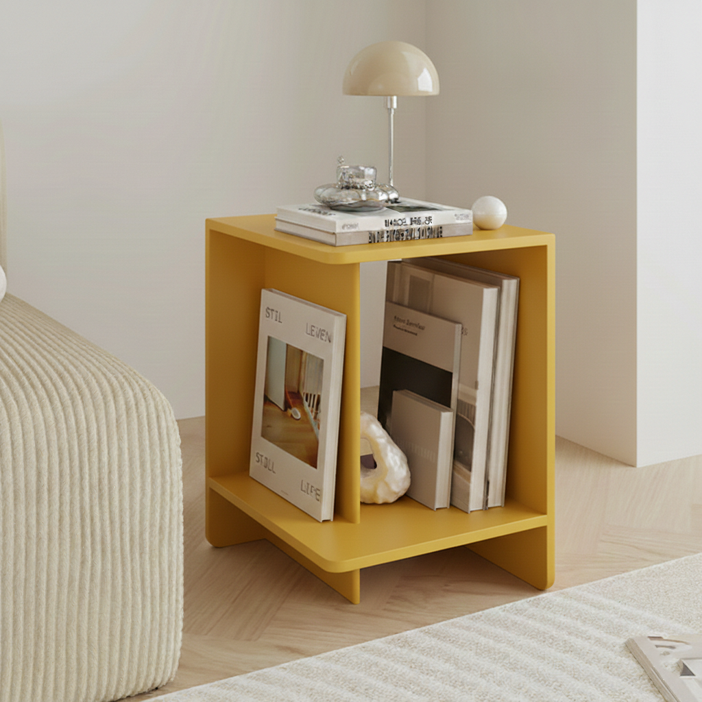 Zeitgenössischer skandinavischer rechteckiger MDF-Kaffeetisch mit versetztem Design, 2-stufig, für Wohnzimmer &amp; Schlafzimmer 