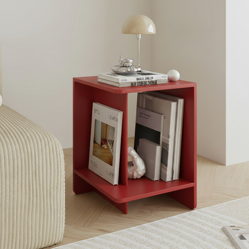 Zeitgenössischer skandinavischer rechteckiger MDF-Kaffeetisch mit versetztem Design, 2-stufig, für Wohnzimmer &amp; Schlafzimmer 