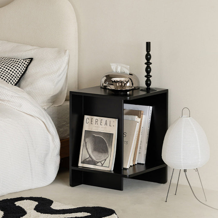 Zeitgenössischer skandinavischer rechteckiger MDF-Kaffeetisch mit versetztem Design, 2-stufig, für Wohnzimmer &amp; Schlafzimmer 