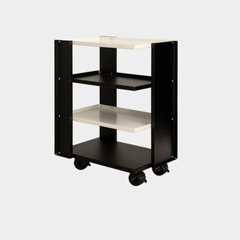 Estante de almacenamiento móvil de acero al carbono rectangular industrial contemporáneo de 4 niveles para sala de estar 