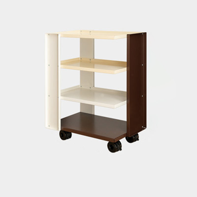 Estante de almacenamiento móvil de acero al carbono rectangular industrial contemporáneo de 4 niveles para sala de estar 
