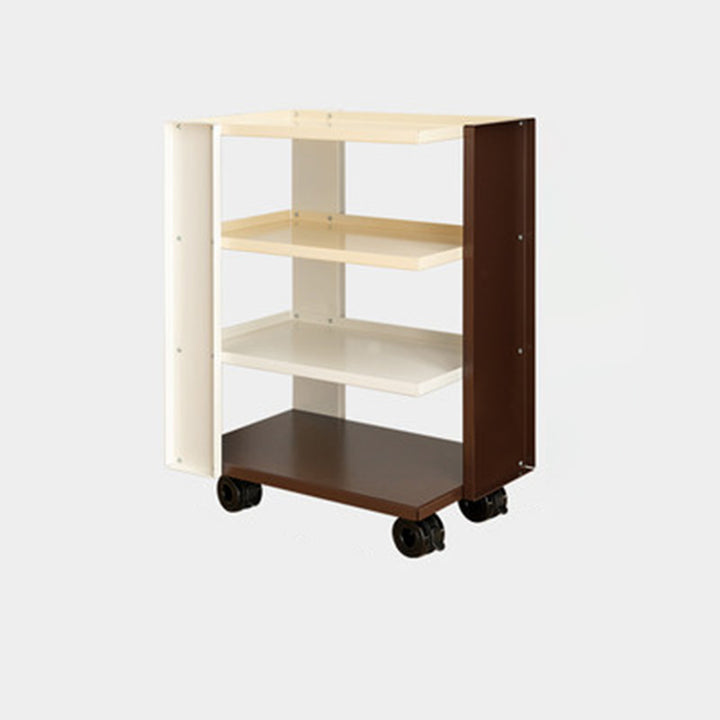 Estante de almacenamiento móvil de acero al carbono rectangular industrial contemporáneo de 4 niveles para sala de estar 