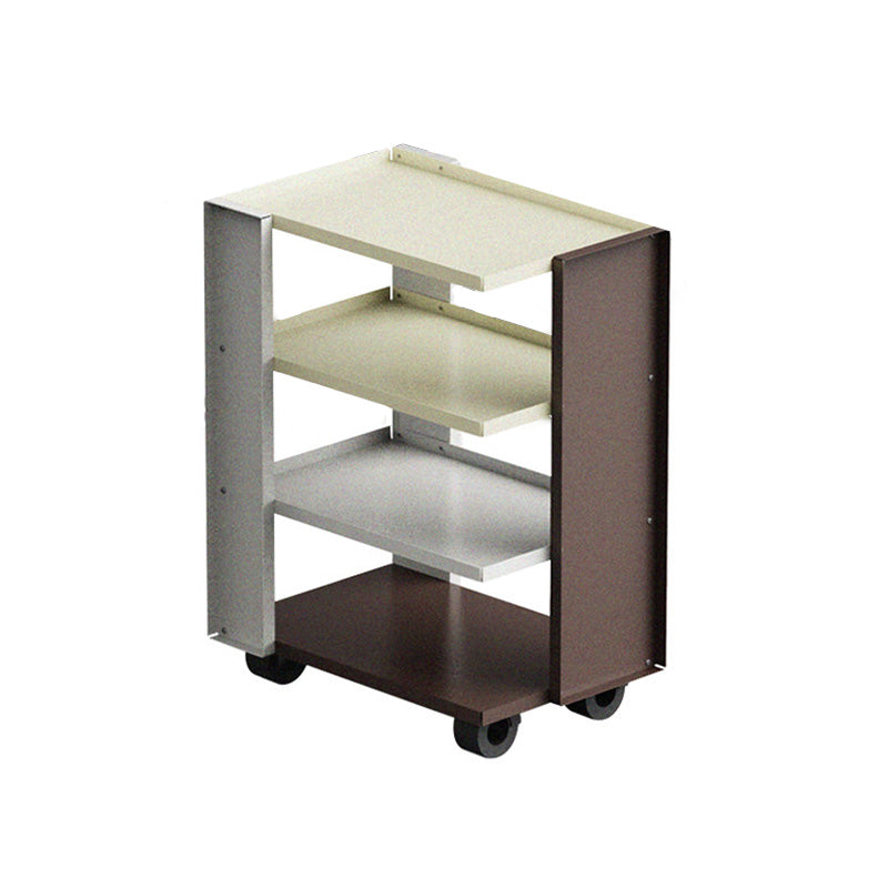 Estante de almacenamiento móvil de acero al carbono rectangular industrial contemporáneo de 4 niveles para sala de estar 