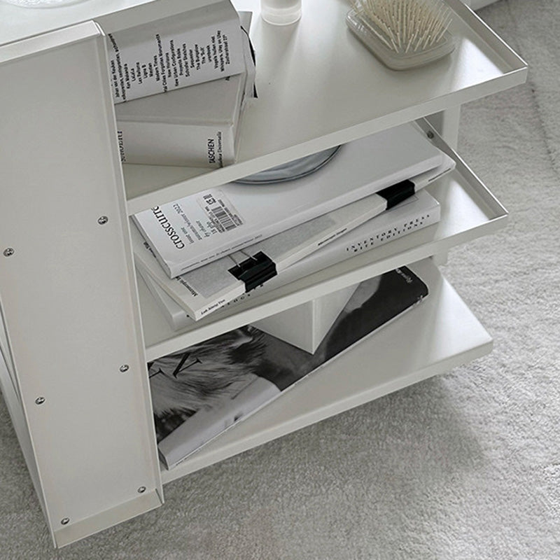 Estante de almacenamiento móvil de acero al carbono rectangular industrial contemporáneo de 4 niveles para sala de estar 