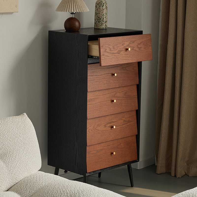Armoire de rangement traditionnelle française rectangulaire en bois massif, contreplaqué, pin et acier au carbone, avec 4/5 tiroirs, pour salon et chambre 