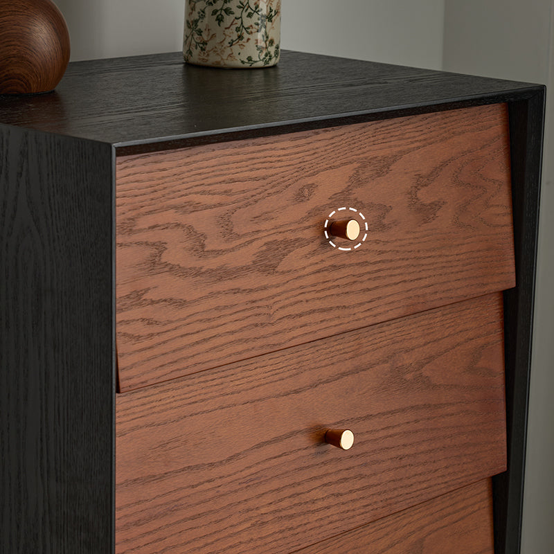 Armoire de rangement traditionnelle française rectangulaire en bois massif, contreplaqué, pin et acier au carbone, avec 4/5 tiroirs, pour salon et chambre 