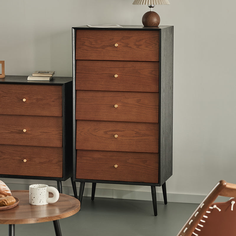 Armoire de rangement traditionnelle française rectangulaire en bois massif, contreplaqué, pin et acier au carbone, avec 4/5 tiroirs, pour salon et chambre 
