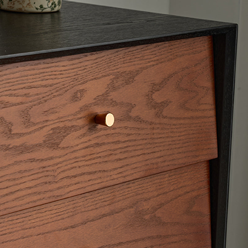 Armoire de rangement traditionnelle française rectangulaire en bois massif, contreplaqué, pin et acier au carbone, avec 4/5 tiroirs, pour salon et chambre 