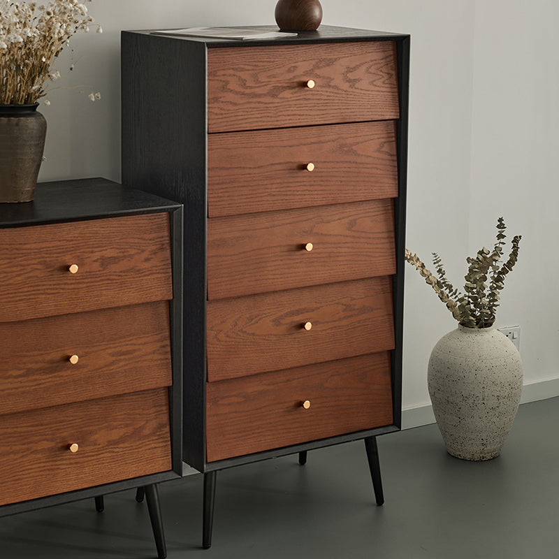 Armoire de rangement traditionnelle française rectangulaire en bois massif, contreplaqué, pin et acier au carbone, avec 4/5 tiroirs, pour salon et chambre 