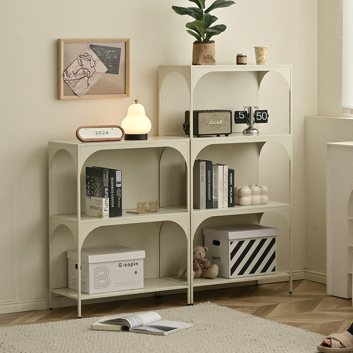 Estante de almacenamiento contemporáneo industrial rectangular de hierro montado en la pared o de pie en el suelo de 2/3 capas para sala de estar y estudio 