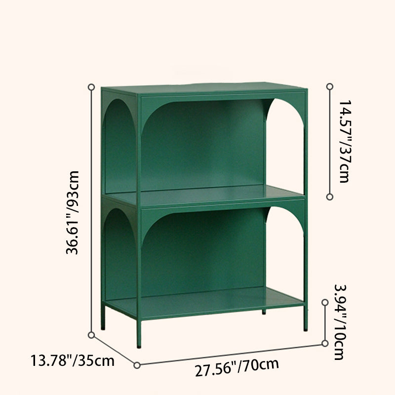 Estante de almacenamiento contemporáneo industrial rectangular de hierro montado en la pared o de pie en el suelo de 2/3 capas para sala de estar y estudio 