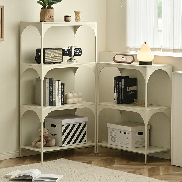 Estante de almacenamiento contemporáneo industrial rectangular de hierro montado en la pared o de pie en el suelo de 2/3 capas para sala de estar y estudio 