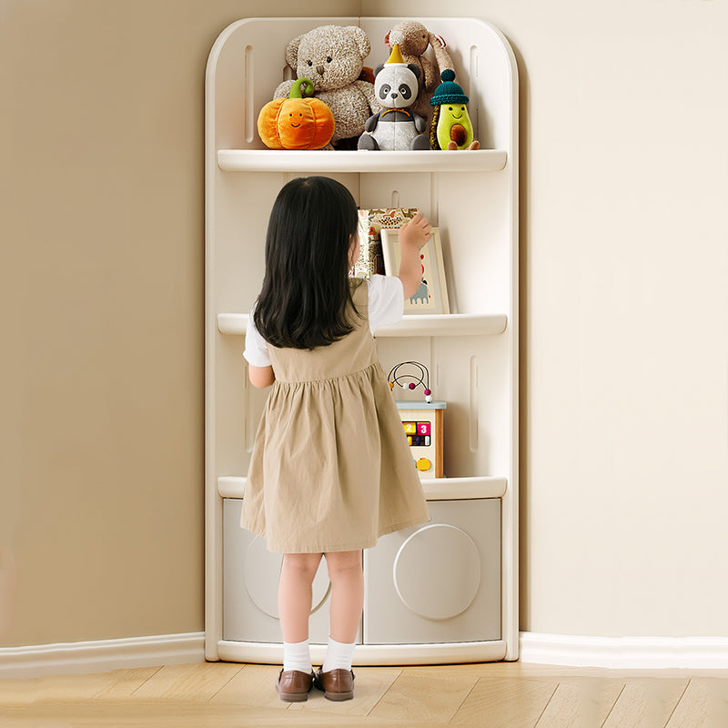 Moderner minimalistischer fächerförmiger umweltfreundlicher HDPE-Kindereckschrank mit 3/4-Schichten für das Wohnzimmer 