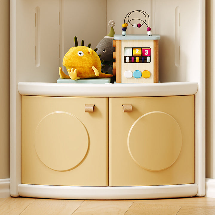 Moderner minimalistischer fächerförmiger umweltfreundlicher HDPE-Kindereckschrank mit 3/4-Schichten für das Wohnzimmer 