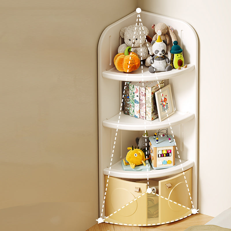 Moderner minimalistischer fächerförmiger umweltfreundlicher HDPE-Kindereckschrank mit 3/4-Schichten für das Wohnzimmer 
