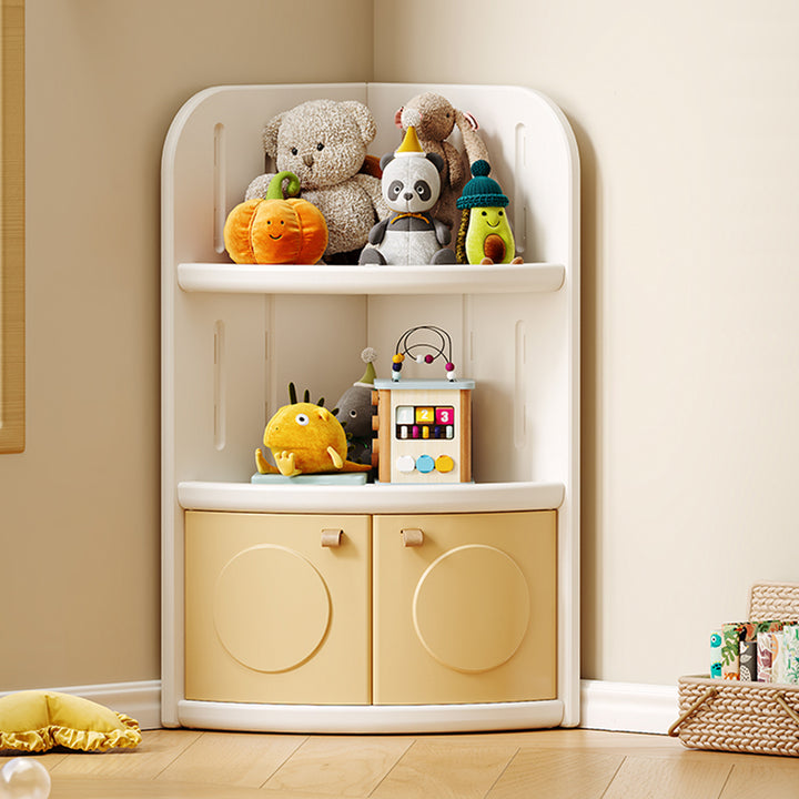 Moderner minimalistischer fächerförmiger umweltfreundlicher HDPE-Kindereckschrank mit 3/4-Schichten für das Wohnzimmer 