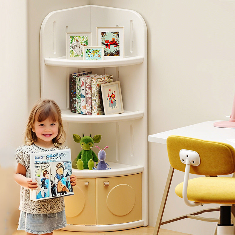 Moderner minimalistischer fächerförmiger umweltfreundlicher HDPE-Kindereckschrank mit 3/4-Schichten für das Wohnzimmer 
