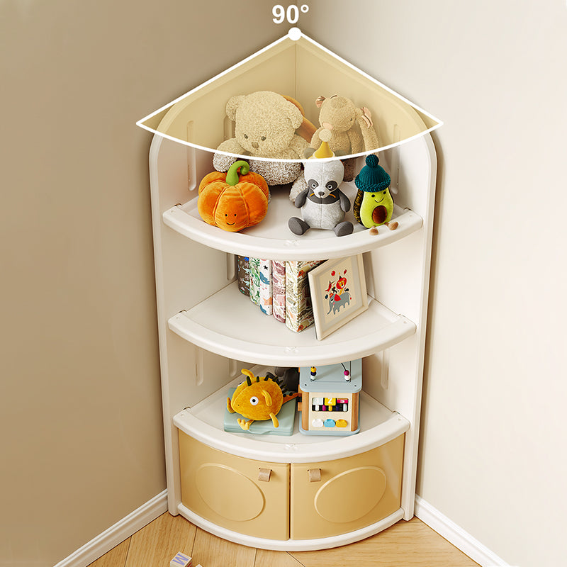 Moderner minimalistischer fächerförmiger umweltfreundlicher HDPE-Kindereckschrank mit 3/4-Schichten für das Wohnzimmer 