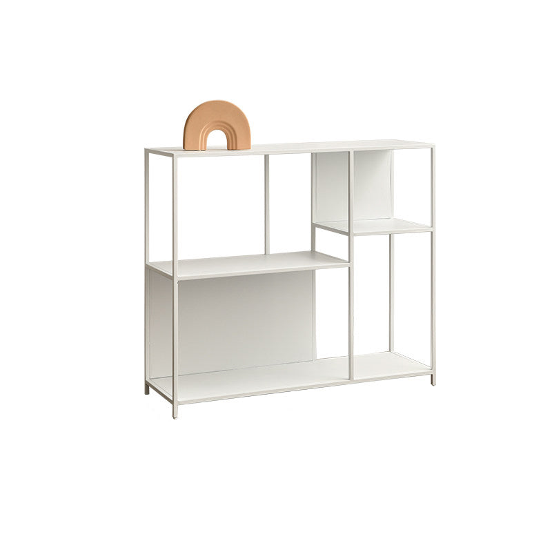 Estante de exhibición de piso de hierro rectangular industrial contemporáneo de 3 niveles para sala de estar 