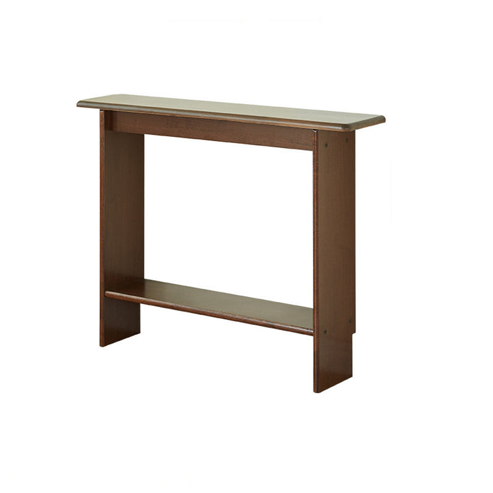 Traditional Chinese Rectangular Rubberwood Entryway Console Table 2-Layer For Hallway