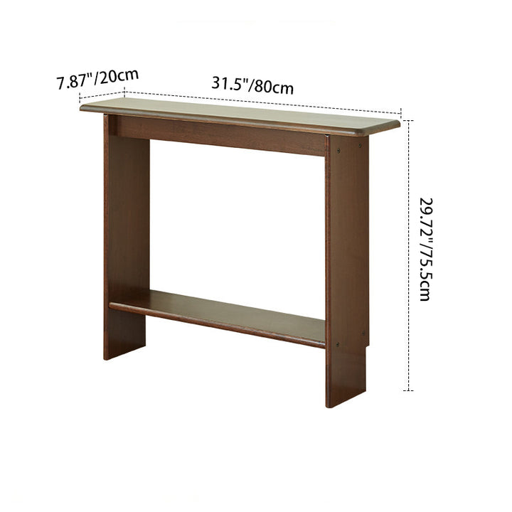 Traditional Chinese Rectangular Rubberwood Entryway Console Table 2-Layer For Hallway