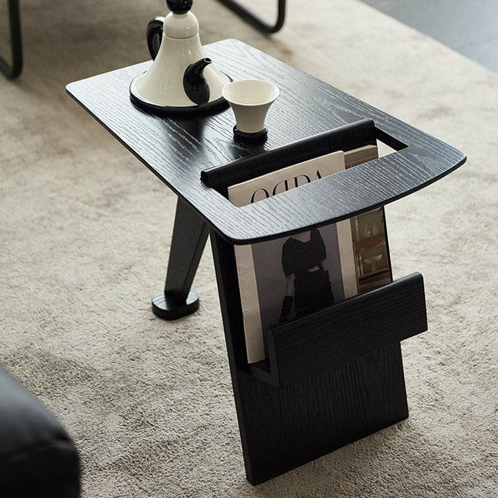 Modern Shabby Chic Geometric Rubberwood Lightweight End Table 1-Tier For Living Room
