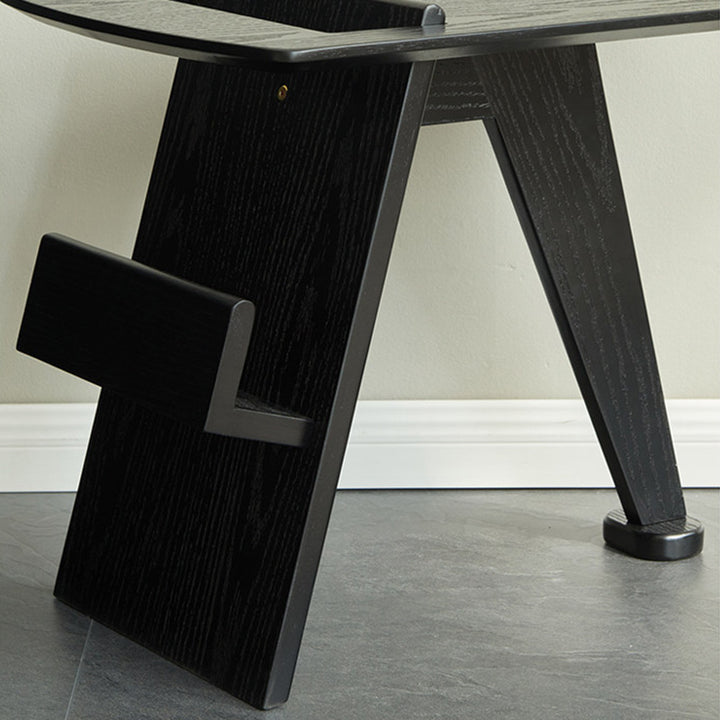 Modern Shabby Chic Geometric Rubberwood Lightweight End Table 1-Tier For Living Room