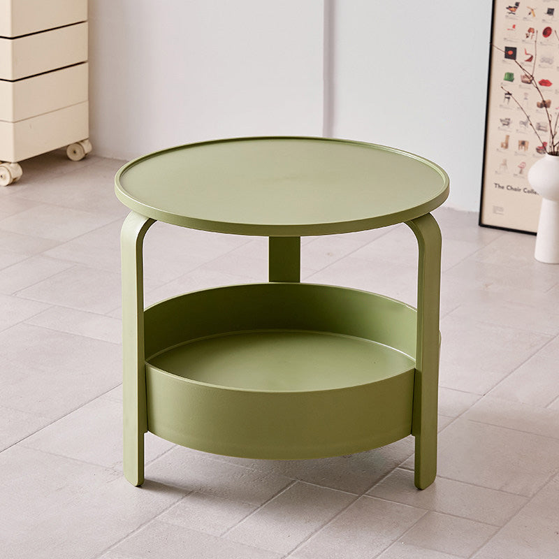 Moderner minimalistischer runder PP-Kunststoff langlebiger leichter Couchtisch 2-Schichten für das Wohnzimmer 