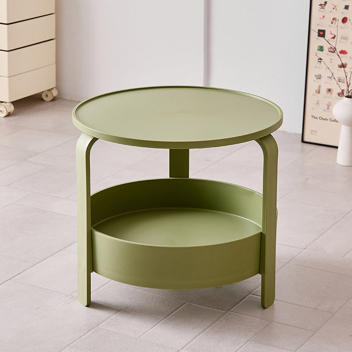 Moderner minimalistischer runder PP-Kunststoff langlebiger leichter Couchtisch 2-Schichten für das Wohnzimmer 