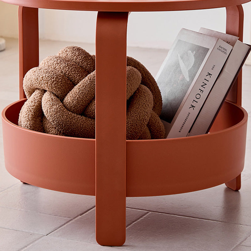 Moderner minimalistischer runder PP-Kunststoff langlebiger leichter Couchtisch 2-Schichten für das Wohnzimmer 