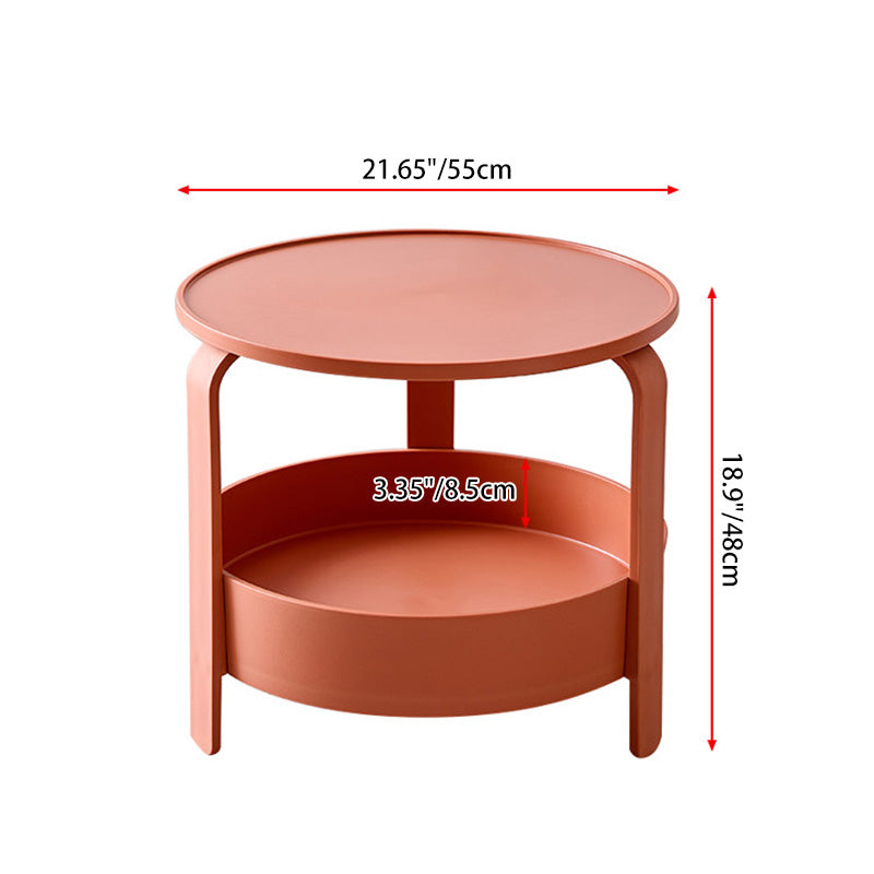 Moderner minimalistischer runder PP-Kunststoff langlebiger leichter Couchtisch 2-Schichten für das Wohnzimmer 