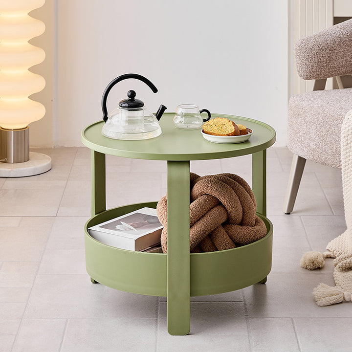 Moderner minimalistischer runder PP-Kunststoff langlebiger leichter Couchtisch 2-Schichten für das Wohnzimmer 