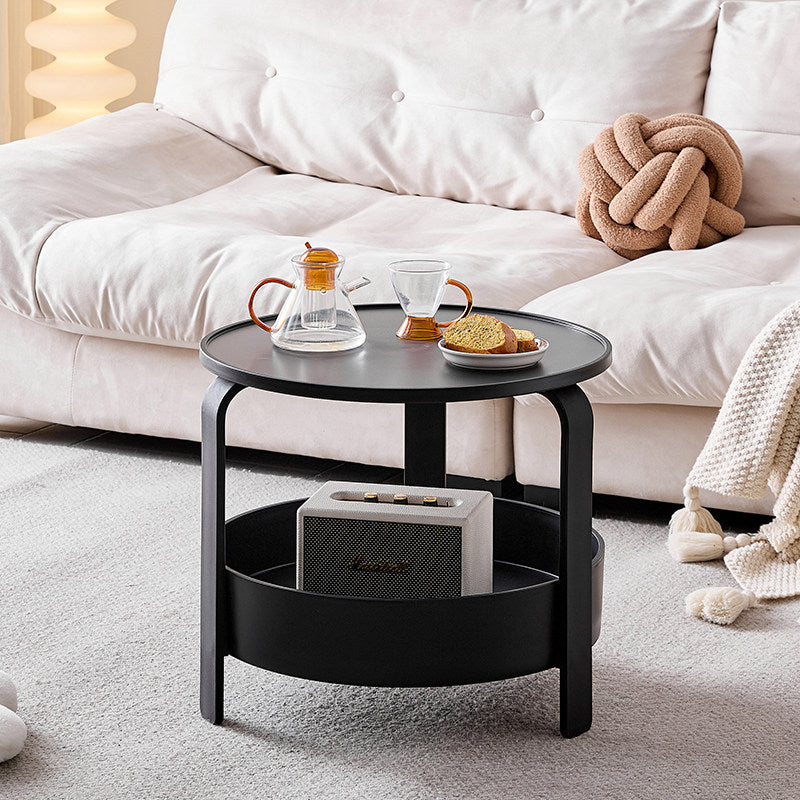 Moderner minimalistischer runder PP-Kunststoff langlebiger leichter Couchtisch 2-Schichten für das Wohnzimmer 