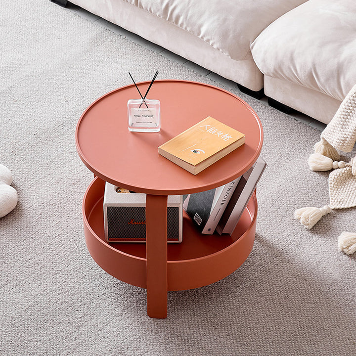 Moderner minimalistischer runder PP-Kunststoff langlebiger leichter Couchtisch 2-Schichten für das Wohnzimmer 