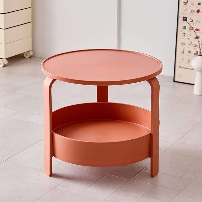 Moderner minimalistischer runder PP-Kunststoff langlebiger leichter Couchtisch 2-Schichten für das Wohnzimmer 