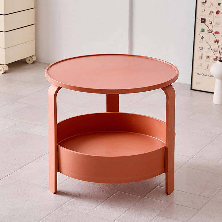Moderner minimalistischer runder PP-Kunststoff langlebiger leichter Couchtisch 2-Schichten für das Wohnzimmer 