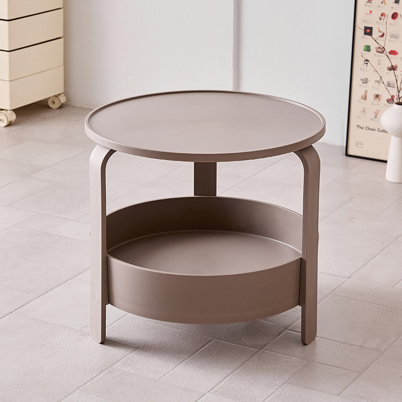 Moderner minimalistischer runder PP-Kunststoff langlebiger leichter Couchtisch 2-Schichten für das Wohnzimmer 