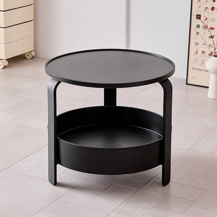 Moderner minimalistischer runder PP-Kunststoff langlebiger leichter Couchtisch 2-Schichten für das Wohnzimmer 