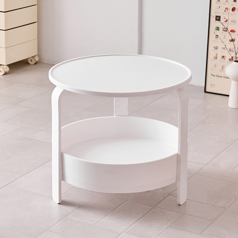 Moderner minimalistischer runder PP-Kunststoff langlebiger leichter Couchtisch 2-Schichten für das Wohnzimmer 