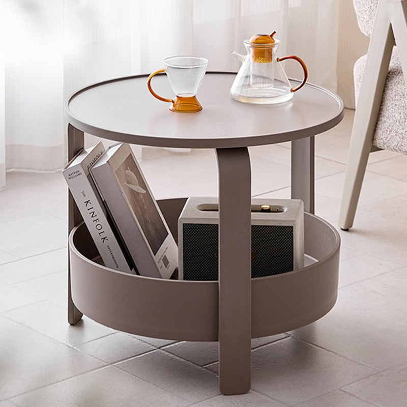Moderner minimalistischer runder PP-Kunststoff langlebiger leichter Couchtisch 2-Schichten für das Wohnzimmer 